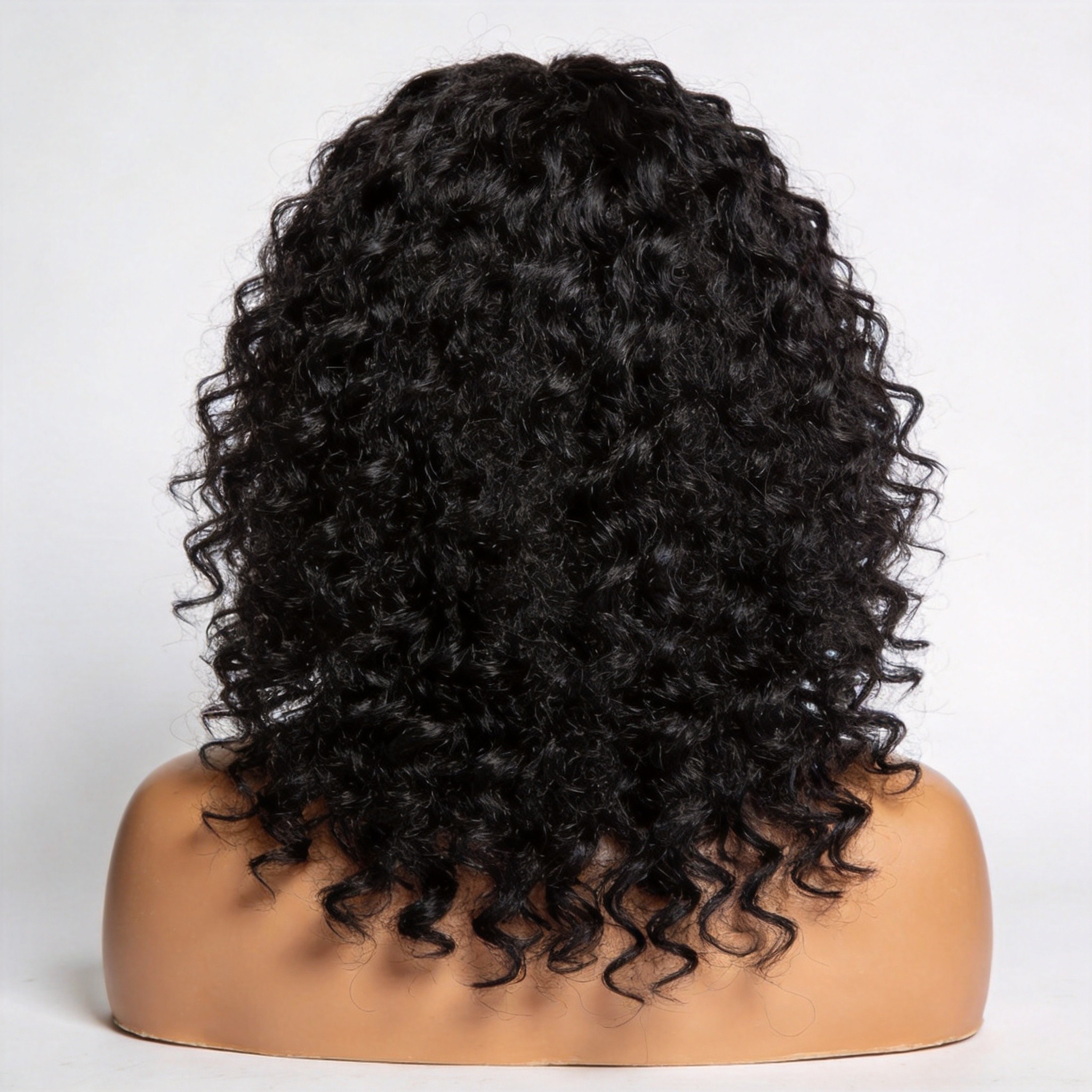 Curly human hair wig with defined curl pattern made for wholesale by Wigiva factory